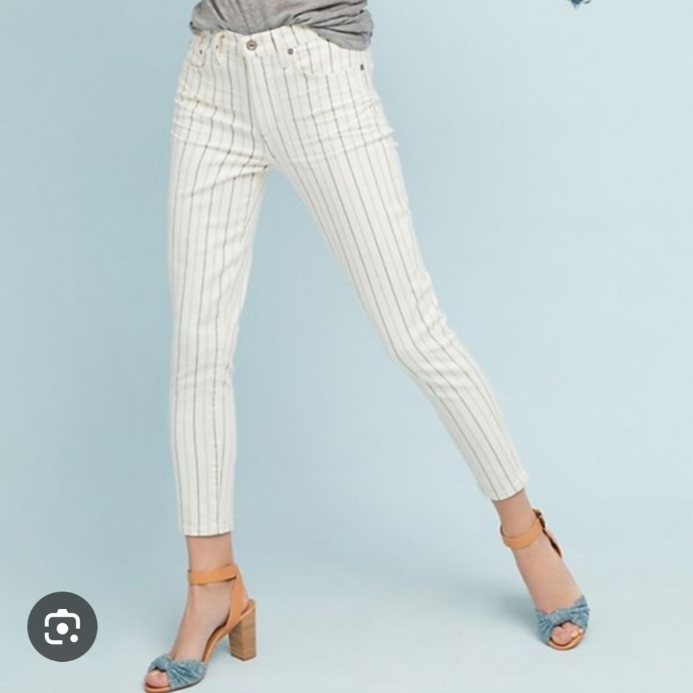 Citizens Of Humanity Striped Tennis Prep Nautical Rocket Crop High Rise Jeans 28